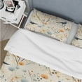 thumbnail image 4 of Designart "Zen Aviary Elegance" Blue Floral Bedding Covert Set - Cottage Bed Set With 2 Shams, 4 of 5