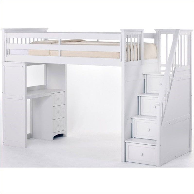 Hillsdale School House Stair Loft With Desk End White Walmart