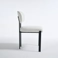 thumbnail image 6 of Set of 4 Modern Dining Room Chairs, Mid-Century Upholstered Boucle Kitchen Dining Chairs with Metal Legs (Beige), 6 of 12