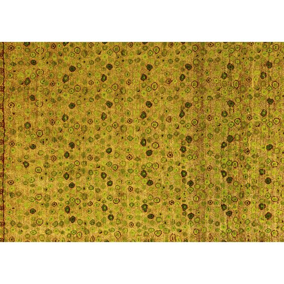 Ahgly Company Indoor Rectangle Abstract Yellow Modern Area Rugs, 5' x 7'