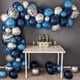 thumbnail image 1 of Metallic Blue Silver Balloon Chain Set Men's Theme Birthday Graduation Party Decoration, 1 of 5