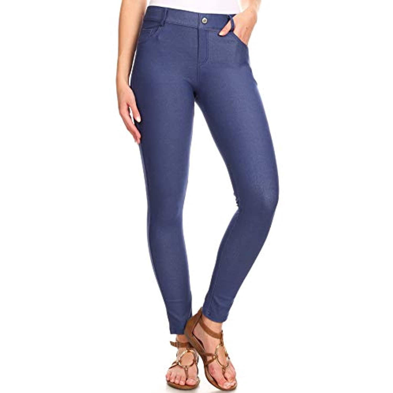 Yelete Navy Blue Denim Jean Jeggings 