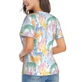 thumbnail image 3 of Vsdgher Zebra Colourful Women Shirts V Neck Short Sleeve Tops T-Shirt Basic Tees, S to 3XLMedium, 3 of 5