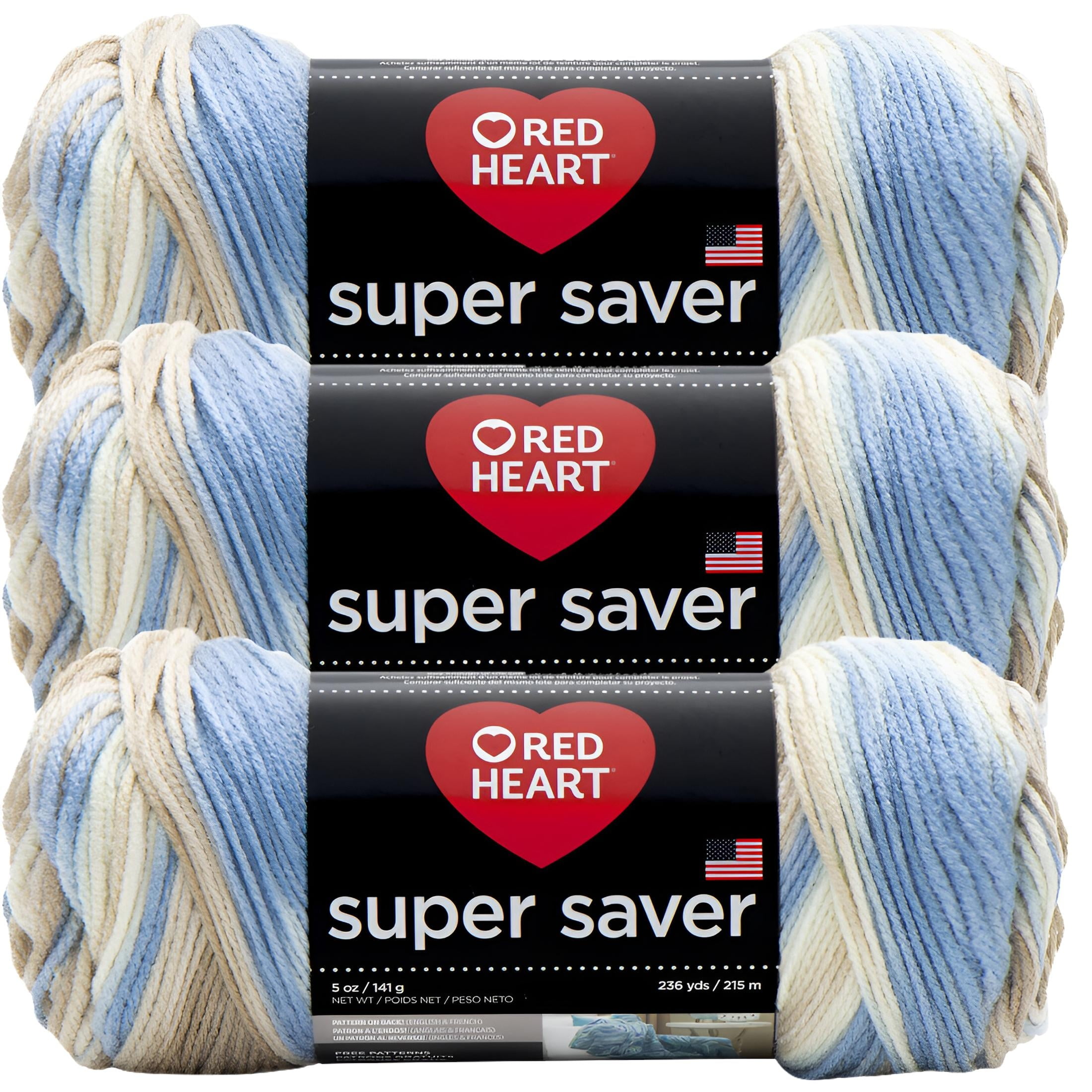 Red Heart Super Saver Yarn-Mirage, Multipack Of 3