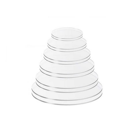 

ELENXS 2 Pieces Acrylic Cake Disk Portable Washable Transparent Replacement Round Bakery Cupcake Cakes Tray Stand Accessories