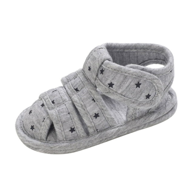 MEZZALL Spring Summer Children Baby Infants Shoes Girls Boys Sandals Flat Bottom Round Toe Light Soft Solid Color Comfortable Breathable Footwear, Grey, 12-18 Months