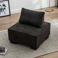 thumbnail image 2 of uhomepro Modern Accent Chair with Pillow, Upholstered Armless Living Room Sofa Chair with Wood Legs, Soft Seat, Comfy Ottoman for Relaxing, Reading and Watching TV, Black, 2 of 13