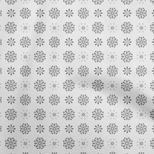 oneOone Georgette Viscose Gray Fabric Asian Block Craft Projects Decor Fabric Printed By The Yard 42 Inch Wide