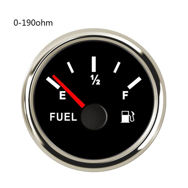 Red Backlight Fuel Level Gauge 0~190ohm / 240-33ohm fit Boat Car 52mm Fuel Level Indicator E-1/2-F ,Wide Applicability