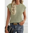 thumbnail image 5 of PRETTYGARDEN Women's Spring Vest Tops Cap Sleeve Striped Shirt Knit Tank Top Summer Beach Vacation Clothes, 5 of 9