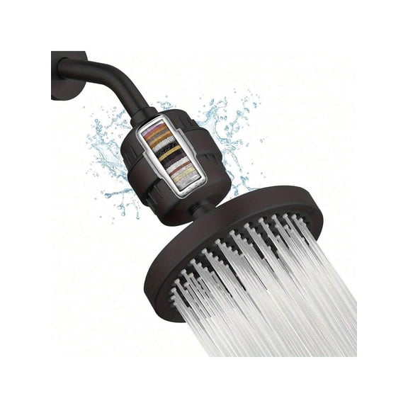 Filtered Shower Head Set 20 Stage Shower Filter - Reduces Chlorine And Heavy MetalsHigh Pressure Showerhead Filter With 6" Round, Luxury Polished Chrome