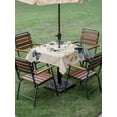 thumbnail image 4 of Outdoor Tablecloth with Umbrella Hole for Patio/Picnic/Party/Camping, Weeping Blue Floral Waterproof Table Cloth Square Cover Washable, Spring Butterflies Flowers Linen (60"x 60"), 4 of 8