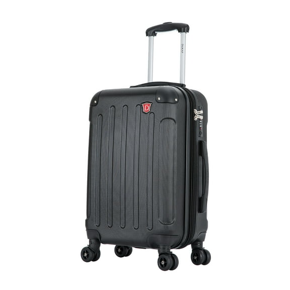 DUKAP Intely 20" Hardside Lightweight Carry-on Luggage with Spinner Wheels and USB Port, Black