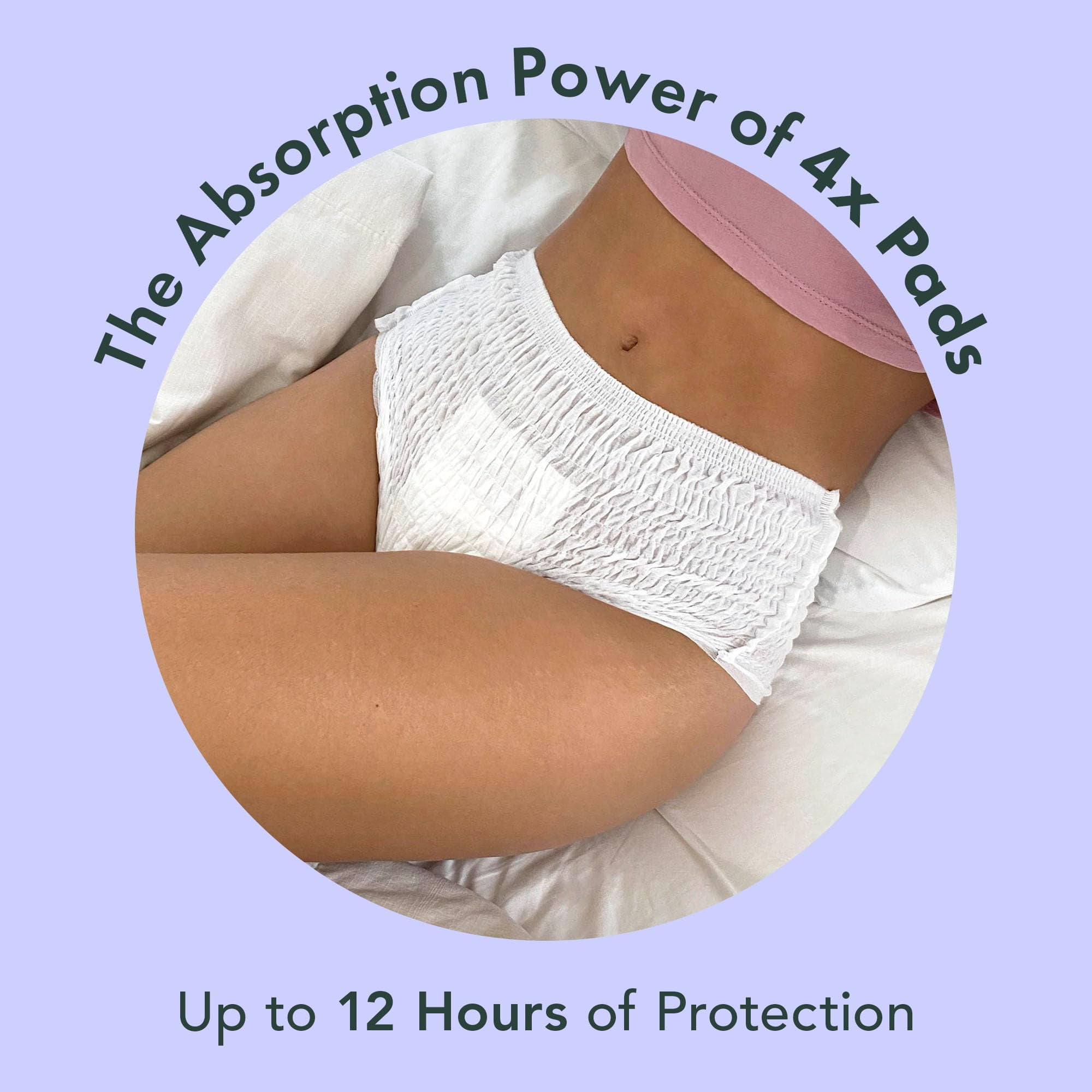 Rael Disposable Underwear for Women, Organic Cotton Cover - Incontinence Pads, Postpartum Essentials, Disposable Underwear, Unscented, Maximum Coverage (Size S-M, 20 Count)