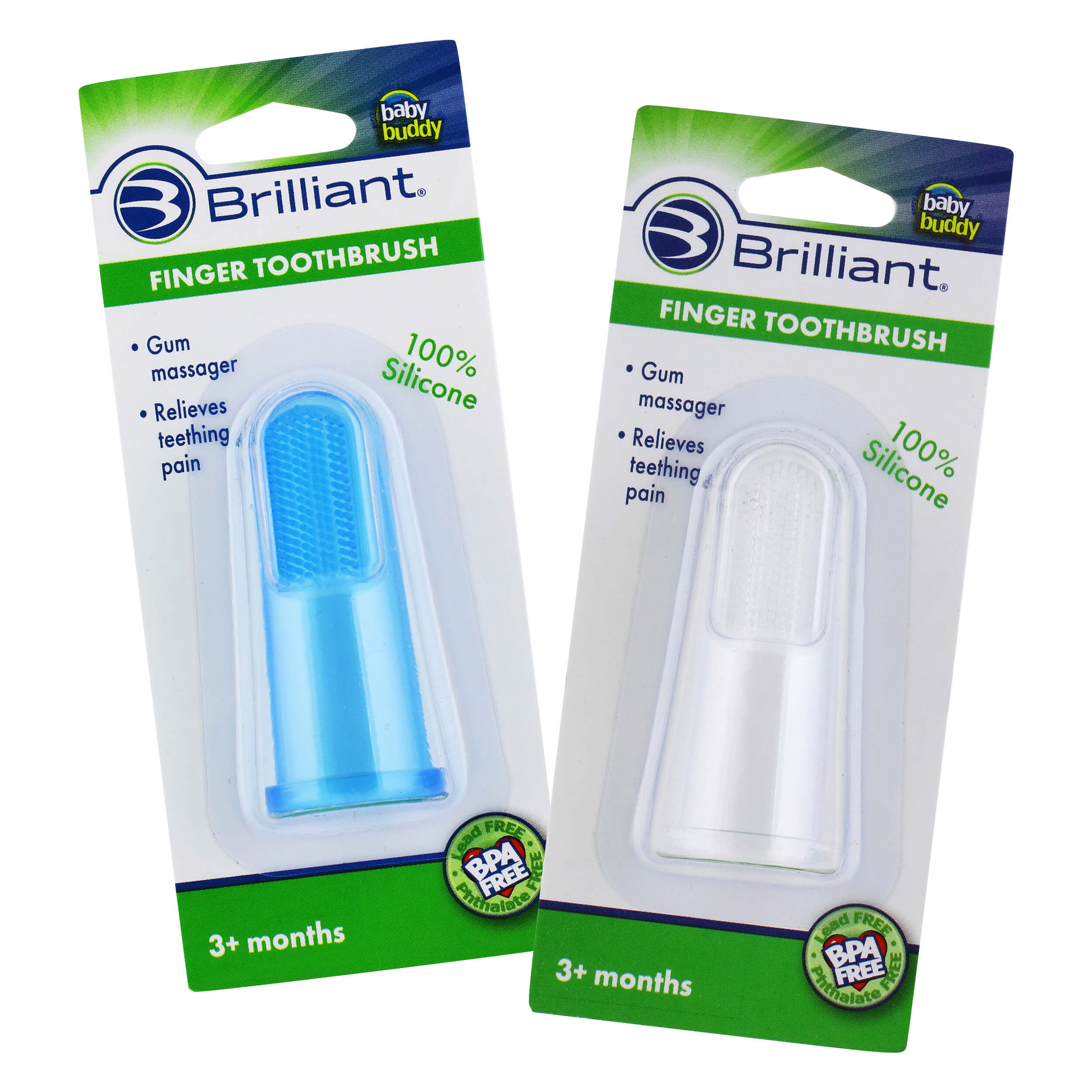 Brilliant Baby Finger Toothbrush Silicone Gum Massager and Teether