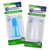 Brilliant Baby Finger Toothbrush - Silicone Gum Massager and Teether Brush for Babies and Toddlers - Blue/Clear, 2 Count