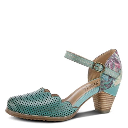 L Artiste Parchelle Women s Hand Painted Leather D Orsay Shoes with Strap