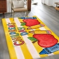 thumbnail image 2 of Children's Day Area Rugs 4'x6', Washable Small Throw Rugs for Office Bathroom, Cartoon Pencil Watercolor Yellow Striped Indoor Outdoor Rug Non-Slip Low Pile Carpet Runner Reversible Floor Mats, 2 of 8