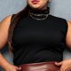 thumbnail image 2 of Camiseta de tirantes de talla grande para mujer con cuello alto acanalado cacharrel sin mangas blusa de botella Deng Xun unisex, 2 of 2