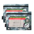 thumbnail image 2 of Chinese-style Temple on High Mountains 2 Pack Pencil Pouch for 3 Ring Binder Smooth Zipper Folders with Pockets Clear Window Pencil Case, 2 of 6