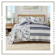 thumbnail image 3 of King Cotton Quilt Set - Coastal Prints - Lightweight Bedding - 3 Piece King/Cal King Reversible Quilt & Shams - All Season, Seacoast Memories, 3 of 6