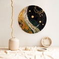 thumbnail image 5 of Balery Abstract Gold Floral Galaxy Print Bone China Decorative Plate Ceramic Dinner Plates Art Crafts with Display Stand-8in, 5 of 6