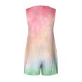 thumbnail image 4 of ABATAB Womens Rompers Tie Dye Wide Leg Shorts Jumpsuits Casual V Neck Sleeveless Summer Romper with Pockets, 4 of 5