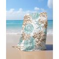 thumbnail image 4 of Green Coastal Seashells Beach Towels Oversized Super Absorbent, Nautical Brown Coral Starfish Lightweight Bath Towel Quick Dry Sets For Bathroom/Pool/Rv Camping/Beach Play/Gym Room/Picnic 23"x47", 4 of 8