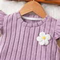 thumbnail image 6 of breaise Toddler Baby Girl Clothes Knit Floral Fly Sleeve Tops Shorts Outfir Cute Spring Clothing Set, 6 of 10