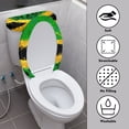 thumbnail image 3 of COEQINE Toilet Lid Cover and Toilet Tank Cover Elastic Bottom Easy Installation Stretchable with a 2-Piece Toilet Cover Set, Jamaican Flag Coconut Palm Tree, 3 of 7