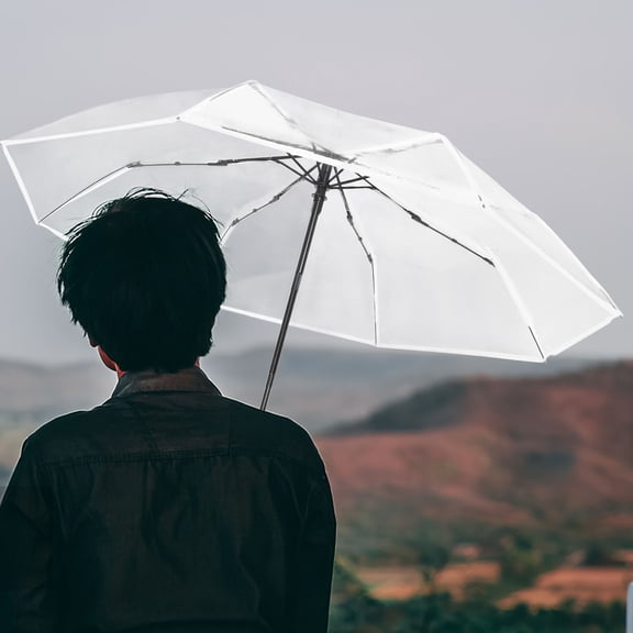 WRITWAA Compact Clear Umbrella Automatic Folding 1Pcs