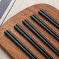 thumbnail image 4 of Fiberglass Chopsticks Reusable Dishwasher Safe 9.5 Inch Cherry Blossom Pattern Japanese Style Black 10 Pairs, 4 of 7