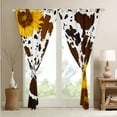 thumbnail image 4 of Brown Cow Print Curtains & Drapes,Milk Cow Highland Cowhide Window Curtains,Farm Animals Skin Blackout Curtains, 4 of 6