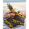 thumbnail image 3 of Pack of 2 Outdoor Pillow Covers, Sunflower on Rustic Wooden Board Waterproof Square Throw Pillowcase Cushion Decorative Pillow Covers for Couch Patio Tent, 26x26 in, 3 of 6