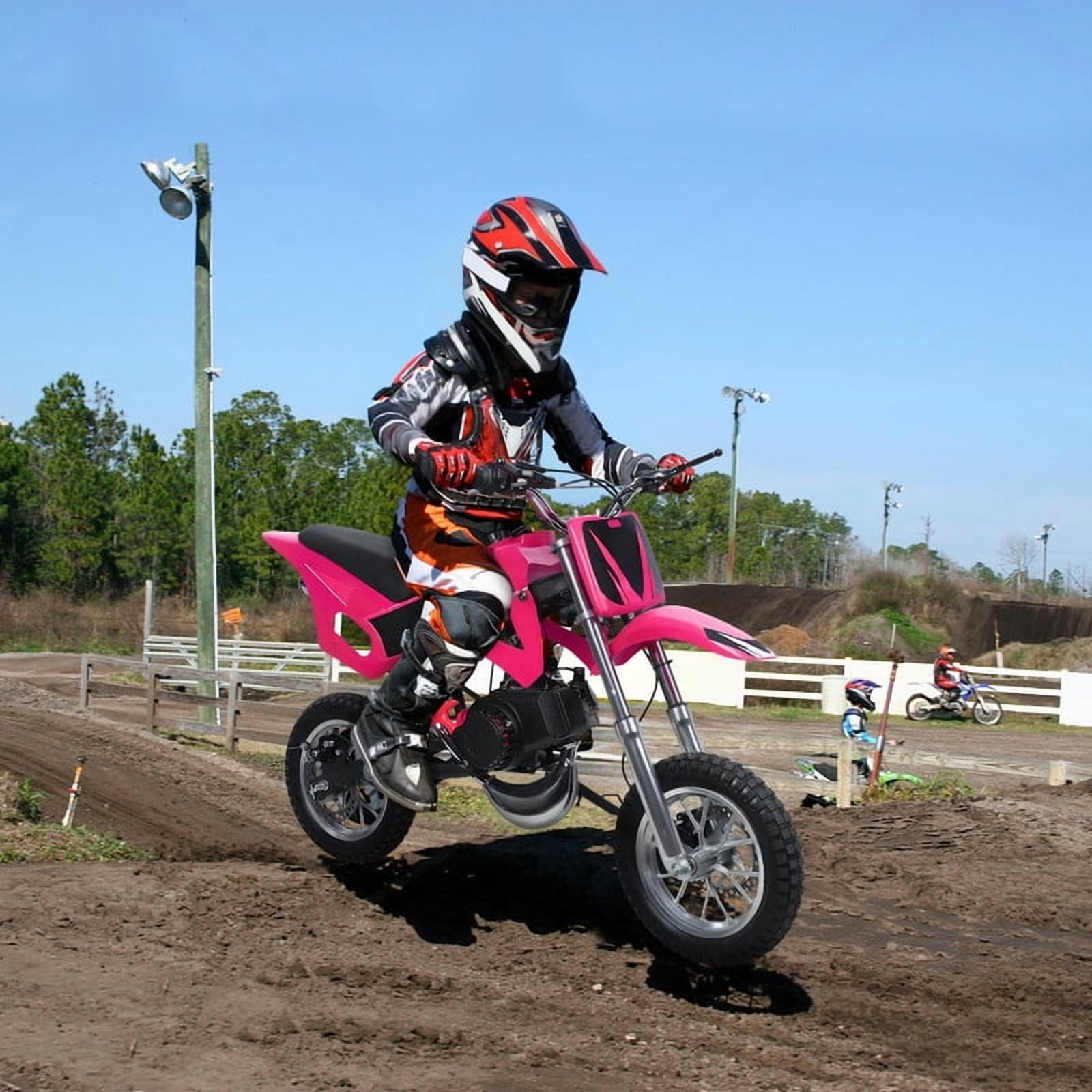 49cc Kids Dirt Bike Gas-Powered, 25 MPH Off-Road Motorcycle for Children Ages 6-12, High-Speed 2-Stroke Engine with Dual Disc Brakes & Anti-Slip Tires, 220 LBS Load Capacity, Beginner-Friendly Design