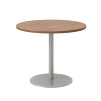 36" Round Pedestal Table - River Cherry Top - Silver Base