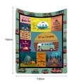 thumbnail image 6 of AURORA TRADE Bright Color Cozy Touch Anti-Fade Rectangle Flannel Blanket Bedroom Living Room Bus Pattern Series Double Layer Blanket Travel Supplies, 6 of 8