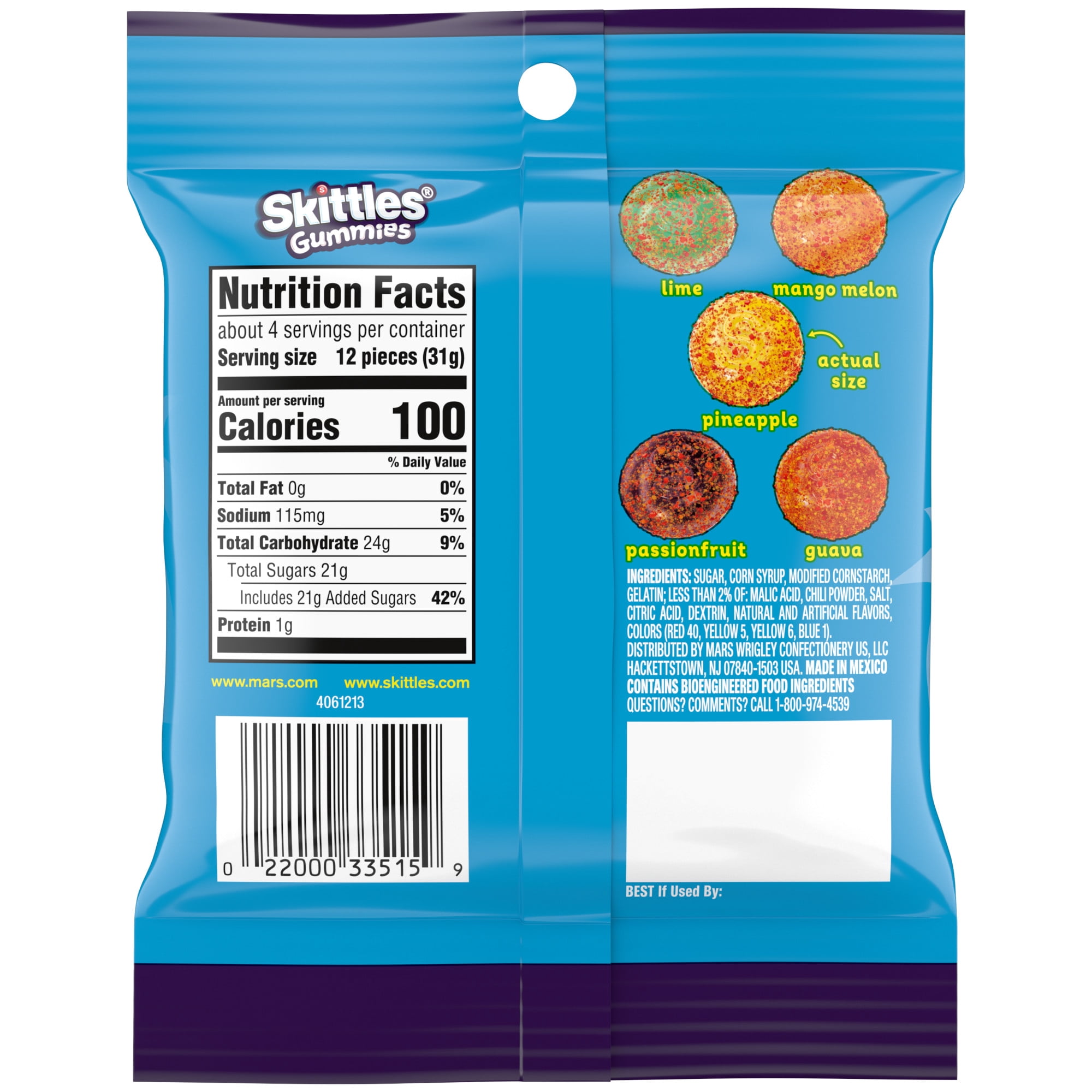 SKITTLES GUMMIES TROPICAL FUEGO