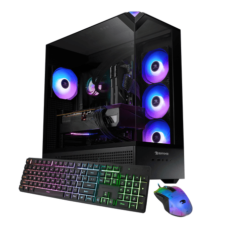 iBUYPOWER Element Gaming PC Desktop Computer AMD Ryzen 7 7800X3D CPU, NVIDIA GeForce RTX 5060Ti 16GB GPU, 32GB DDR5 5200MHz RAM, 1TB NVMe SSD, Windows 11 Home, Gamer Keyboard and Mouse - EBA7N56T02