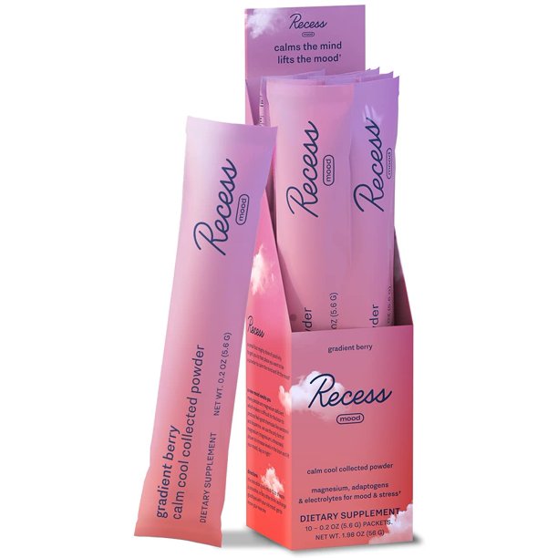 Recess Mood Powder, Calming Magnesium LThreonate Blend with Passion