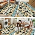 thumbnail image 6 of 4x6Ft Area Rugs Teal Brown Paw Prints Non-Skid Rubber Backing Large Rectangle Rugs - Living Room Bedroom Home Office, Vintage Farmhouse Wooden Grain Indoor Floor Mat Carpets Washable Rug, 6 of 9
