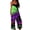 Purple, variant on Womens Halloween Jumpsuits Skeleton Ghost Halter Backless Spooky Overalls Spiderweb Bat Wide Leg Funny Rompers, XL