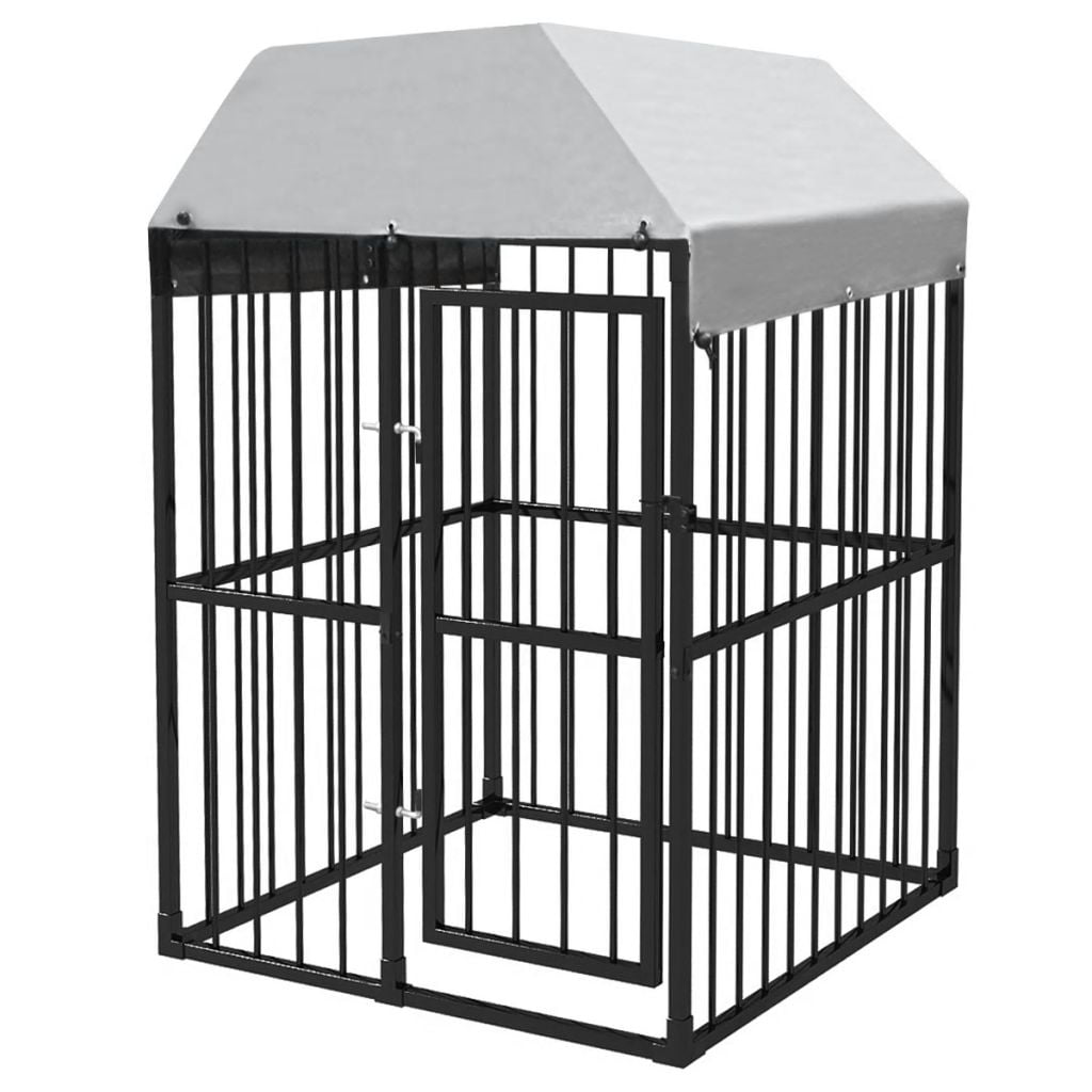 outdoor dog kennel with roof