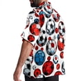 thumbnail image 3 of Football Men's Button Down Hawaiian Poplin Shirt Summer Beach Printed Casual Short Sleeve Unisex Shirts, 3 of 6