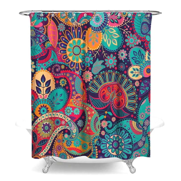 spellwife Bohemia Printed Waterproof Polyester Fabric Curtain Bathroom Shower Curtains Home Decorative Anti-bacterial Curtain
