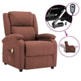 thumbnail image 1 of vidaXL Fauteuil Inclinable de Massage Électrique en Tissu Marron, 1 of 5