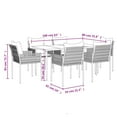 thumbnail image 4 of vidaXL 7 Piece Garden Dining Set with Cushions Poly Rattan and Steel, 4 of 5