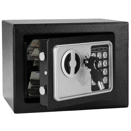 UBesGoo Small Black Steel Digital Electronic Lock Safe Coded Box Home Office Hotel