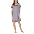 thumbnail image 4 of Jane And Bleecker Women's 2 Pack Short Sleeve Sleepshirt  Pajama Dresses M/Stripe/Navy, 4 of 5