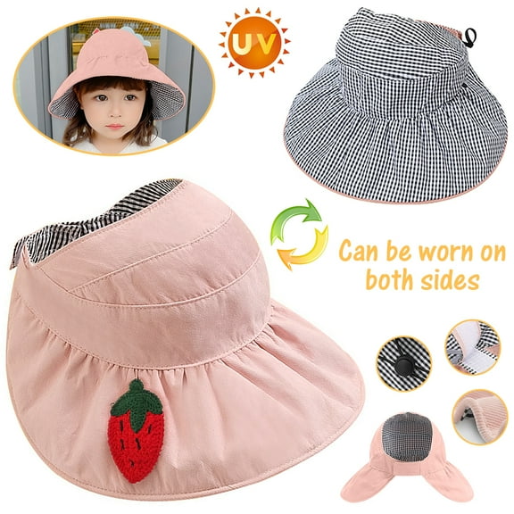 LNKOO Kid's Sun Hat -UPF 50 UV Sun Protection Hats,Double Sides Wide Brim Breathable Bucket Hat,Adjustable Summer Outdoor Beach Play Hat for Kids Toddler Boys and Girls 3-8 Years Old